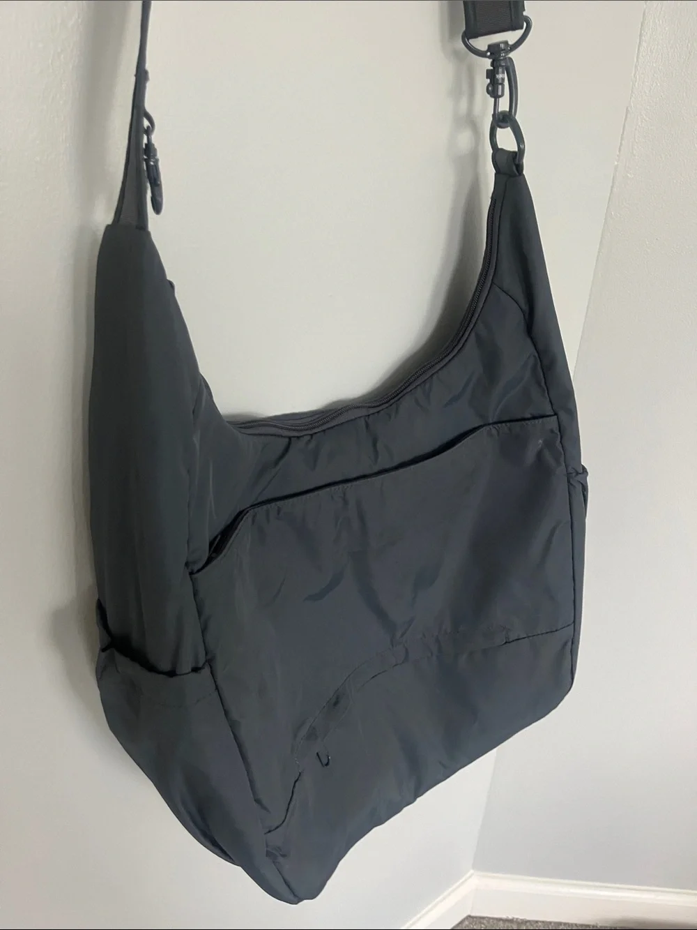 Pacsafe Black Nylon Anti-Theft Messenger Shoulder Bag